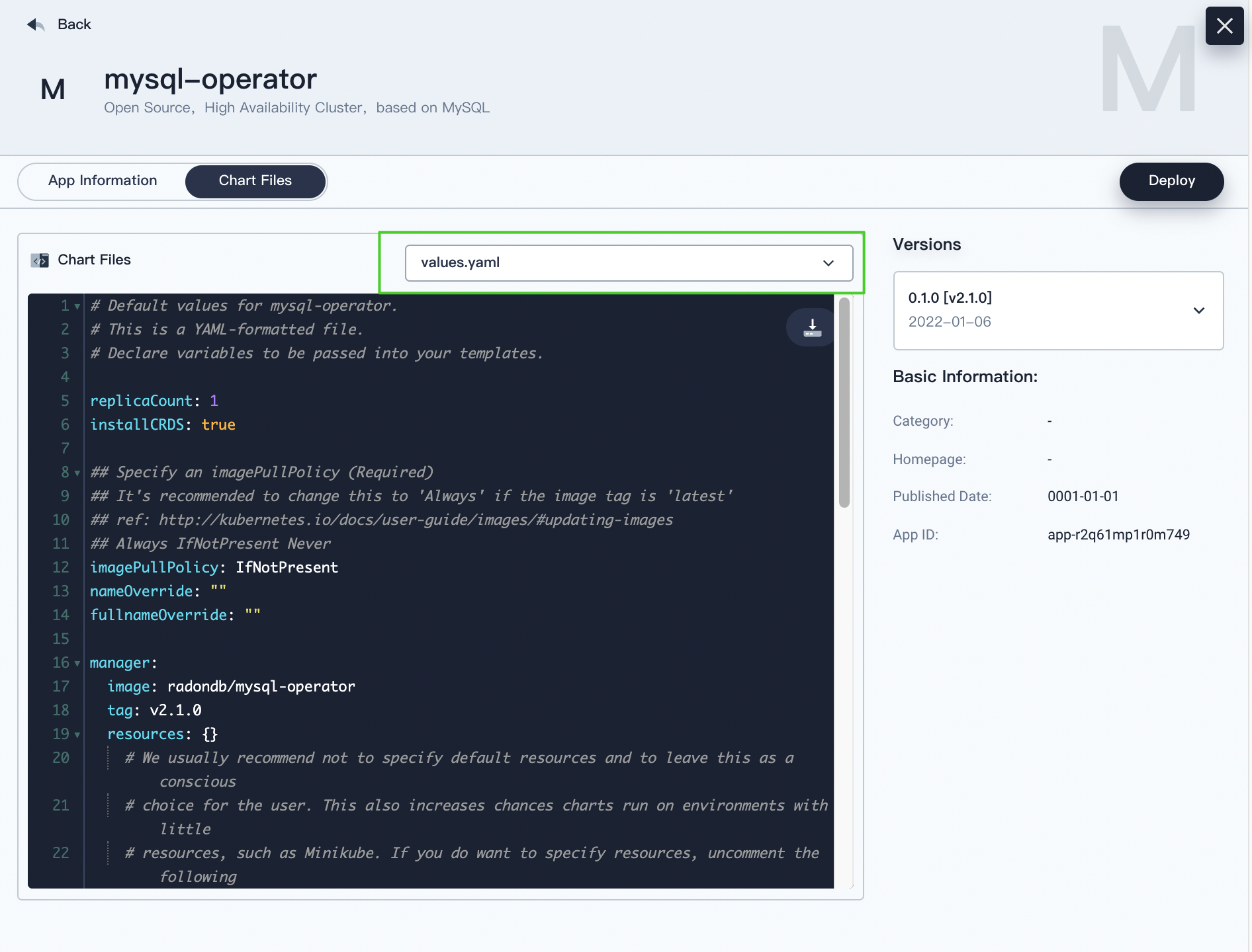 operator configuration